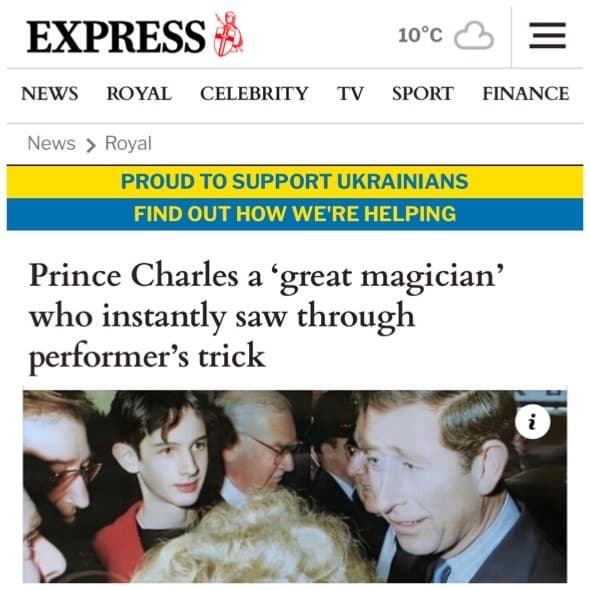 Read about how Keelan was nearly ‘rumbled’ by Prince Charles